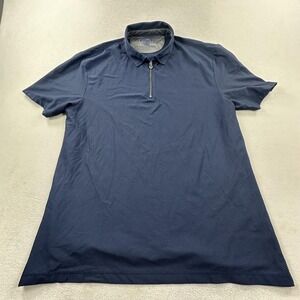 Twillory Polo Shirt Mens 2XL Blue Air Collection 1/4 Zip Golf Performance